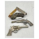 MINIATURE LOCK BLADE KNIFE & GUNS KEY CHAIN KNIFE
