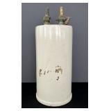 Vintage Lye Holder & Dispenser Stoneware w Brass