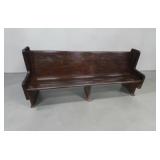Vintage Short Church Pew in Pine / Dark Stain