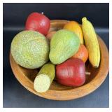 Ceramic/ Pottery Bowl W/ Ceramic/ Pottery Fruit