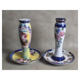 Vintage Limoges Floral Hat Pin Holders and Ring