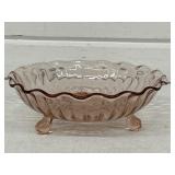 VINTAGE PINK DEPRESSION GLASS FOOTED CANDY DISH
