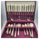 HOLMES & HOWARD INLAID SILVER PLATE FLATWARE SET