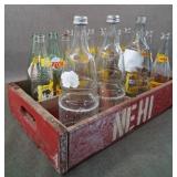 Vntg Nehi Wood Crate & Soda Bottles