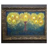 28" x 41" Tolkien Inspired Tree Painting on Panel