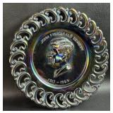 L. E. Smith Carnival Glass Joh F Kennedy Plate