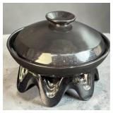 VTG Frankoma Casserole Warmer Black Slught Damage