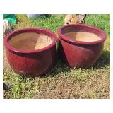 Pair of Large Pottery Planters