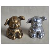 Hubley Style Pup Cast Iron & Bronze Paperweights