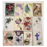 12 Antique Postcards