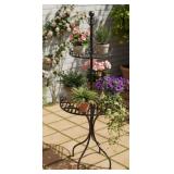 Modern Victorian Style 2 Tier Metal Plant Table
