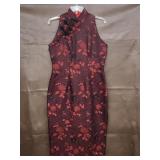 Cheongsam Dress Red Floral Sz M?