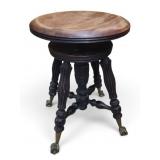 Antique TONK Wood Piano Stool Adjustable Height