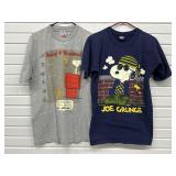 2 Snoopy Peanuts T-Shirts , Gray is Lg, Blue is