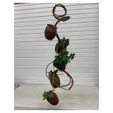 HANGING CLAY POTS W/ VINES & FAUX GREENERY