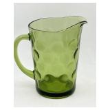 VINTAGE HAZEL ATLAS GREEN GLASS THUMB PRINT