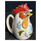 VINTAGE ITALIAN MAJOLICA CERAMIC ROOSTER PITCHER