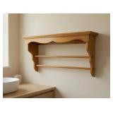 Wall Mount Wood Shelf / Towel Rack