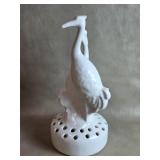 Vintage Camark Pottery White Glazed Ceramic Crane