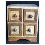SMALL WOOD DRAWER UNIT W/ 4 NARROW DRAWERS