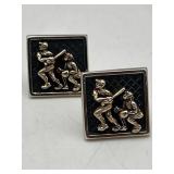 PAIR SILVER, BLACK & GOLD TONED BASEBALL BATTER &