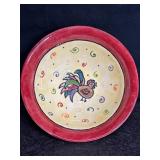HAND PAINTED & DECORATED CERAMIC SERVING BOWL W/