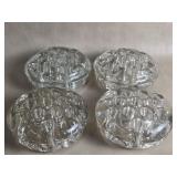 4 Vtg Round Clear Flower Frogs