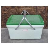 Vtg 1970s Coleman Green Cooler Ice Box Chest