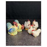3 SETS OF CHICKEN SALT & PEPPER SHAKERS ROOSTERS
