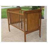 Vintage Wooden Baby Bed / Crib