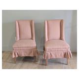 Pair of Heavy Frame Upholstered Parlor Chairs