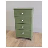 Small Antiqued Avocado Green Chest of Drawers
