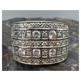925 & Multi-Row Quartz Sterling Silver Ring