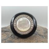 Mother of Pearl Ring & Black Resin Cocktail Ring