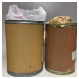 Lot of 2 Survival Food Drums.  1 Bag appears to