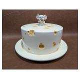 Vintage Ceramic Swiss Cheese Dish With Mouse on