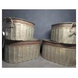 NOS 4 Pc Rustic Galvanized Farmhouse Containers ,