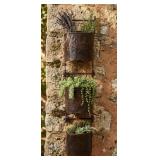 Rustic Metal Watermill Hanging Wall Pocket