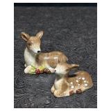 VINTAGE CERAMIC MOTHER & SPOTTED FAWN DEER SALT &