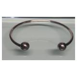 925 Sterling Silver Screw Off Ball End Charm Cuff