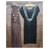 Cotton Dresses W Stones / Beads on Neckline Med?