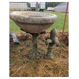 Fleur de Lis Garden Statue & Bird Bath