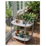 Rustic Metal 2 Tiered Plant Stand ,