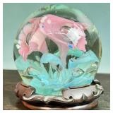 Large Paperweight on Wood Holder