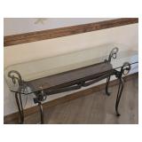 Heavy Frame Glass-Top Sofa / Wall Table