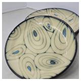 4- PIER 1 IMPORTS TEAL REACTIVE STONEWARE 8.25"