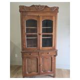 Antique Chesnut Kitchen Cupboard w/ Applique
