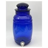 COBALT BLUE GLASS DRINK DISPENSER GALLON SIZE
