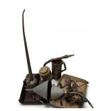 Barn Find Old Oil Cans/ Funnel ++