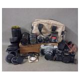 Vntg Film Camera & Lens Lot +: Minolta & Miranda